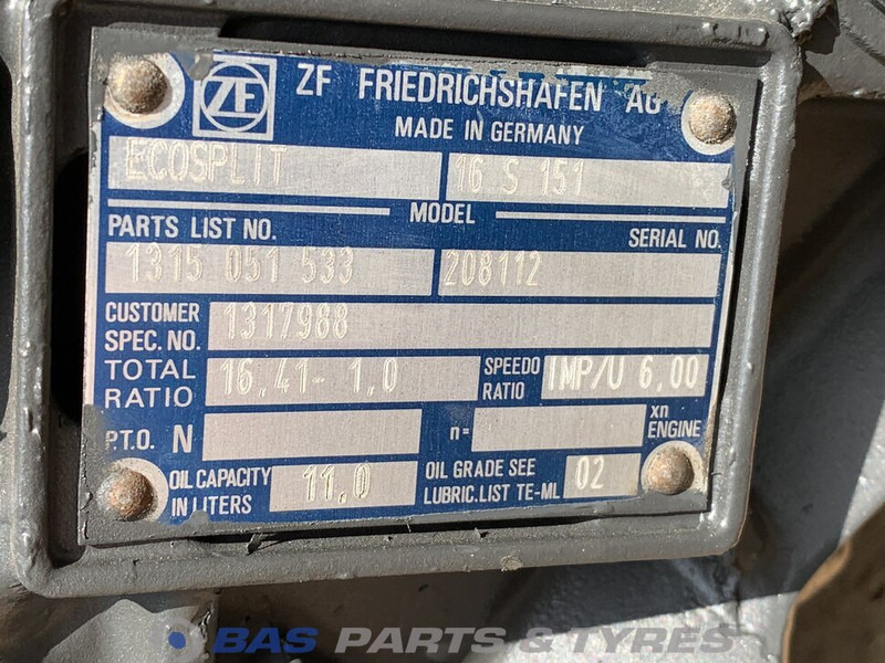 DAF XF105 DAF 16S151 Versnellingsbak 1377145 - Versnellingsbak voor Vrachtwagen: afbeelding 5 DAF XF105 DAF 16S151 Versnellingsbak 1377145 - Versnellingsbak voor Vrachtwagen: afbeelding 5