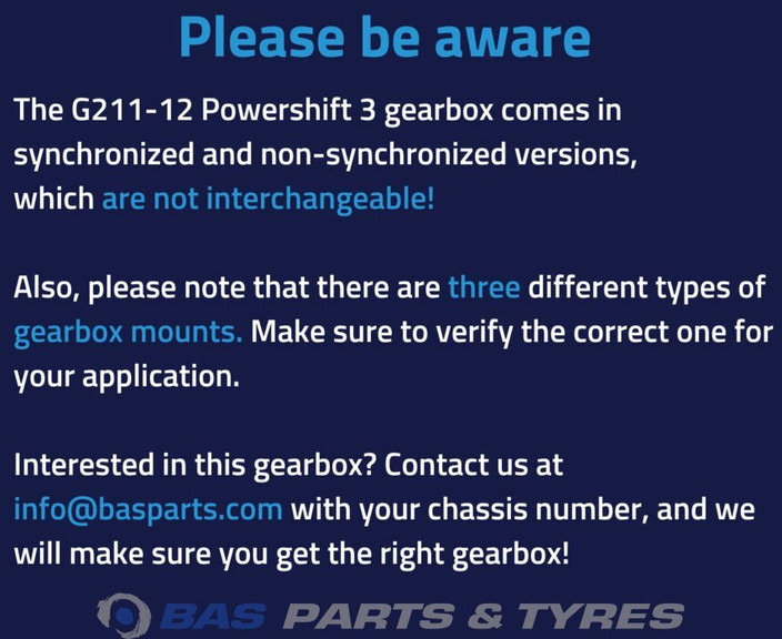 Mercedes-Benz Actros MP4 Mercedes G211-12 KL Powershift 3 Versnellingsbak A 001 260 36 00 - Versnellingsbak voor Vrachtwagen: afbeelding 3 Mercedes-Benz Actros MP4 Mercedes G211-12 KL Powershift 3 Versnellingsbak A 001 260 36 00 - Versnellingsbak voor Vrachtwagen: afbeelding 3
