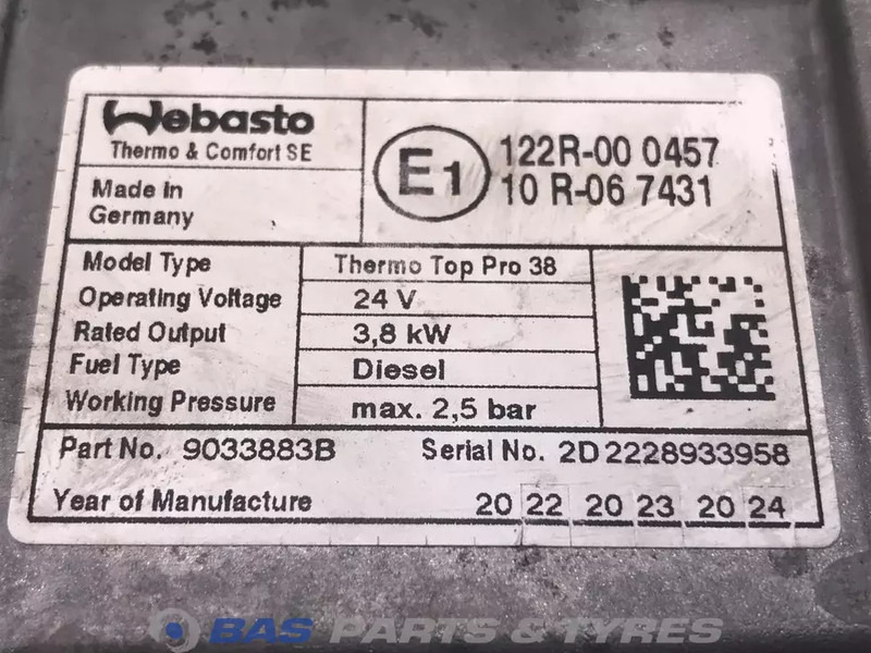 Webasto  - Verwarming/ Ventilatie voor Vrachtwagen: afbeelding 4 Webasto  - Verwarming/ Ventilatie voor Vrachtwagen: afbeelding 4