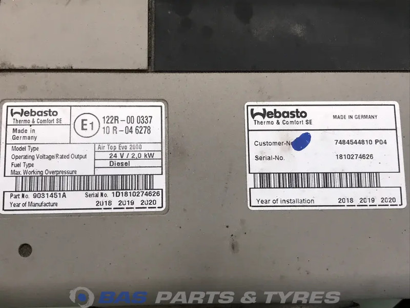 Webasto  - Verwarming/ Ventilatie voor Vrachtwagen: afbeelding 5 Webasto  - Verwarming/ Ventilatie voor Vrachtwagen: afbeelding 5