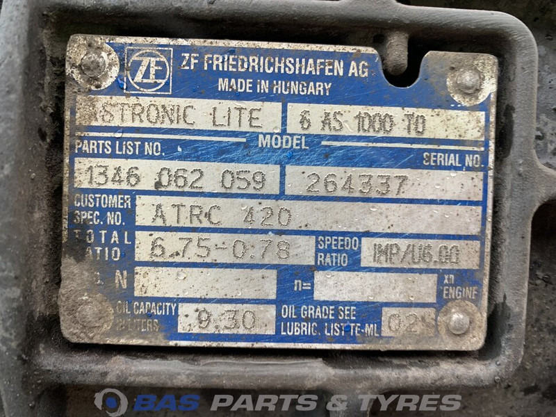 ZF LF Euro 6 DAF 6AS1000 TO Versnellingsbak 6AS1000 TO - Versnellingsbak voor Vrachtwagen: afbeelding 5 ZF LF Euro 6 DAF 6AS1000 TO Versnellingsbak 6AS1000 TO - Versnellingsbak voor Vrachtwagen: afbeelding 5