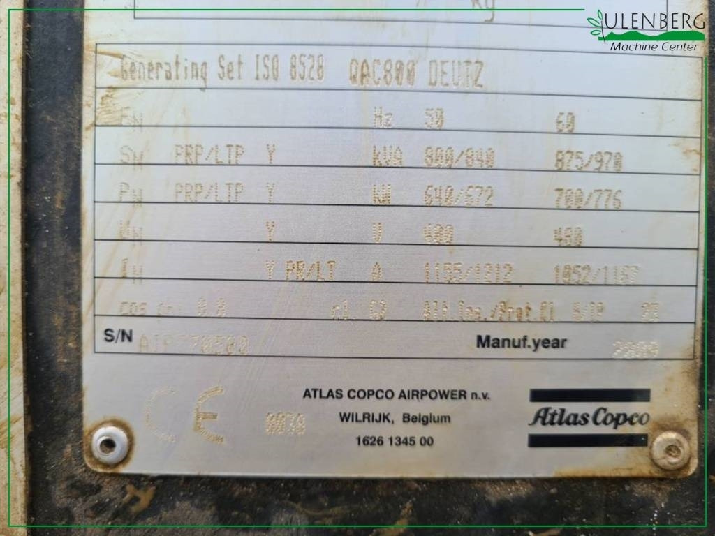 Industrie generator Atlas Copco QAC800: afbeelding 8