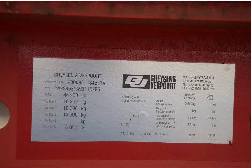 Gheysen en Verpoort 3 assen 47 Ton - Dieplader oplegger: afbeelding 5 Gheysen en Verpoort 3 assen 47 Ton - Dieplader oplegger: afbeelding 5