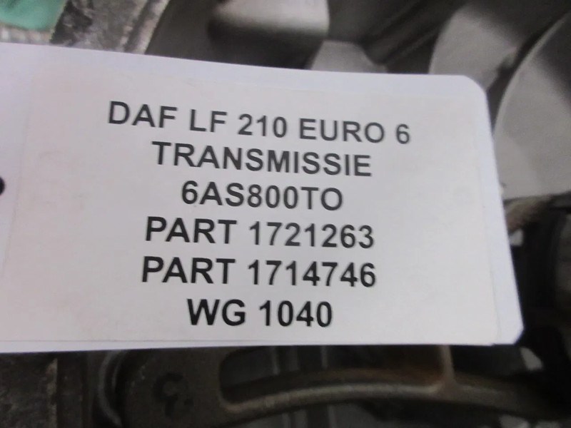DAF 1721263 // 1714746 // 6AS800TO TRANSMISSIE DAF LF 210 EURO 6 MODEL 2020 - Versnellingsbak voor Vrachtwagen: afbeelding 5 DAF 1721263 // 1714746 // 6AS800TO TRANSMISSIE DAF LF 210 EURO 6 MODEL 2020 - Versnellingsbak voor Vrachtwagen: afbeelding 5
