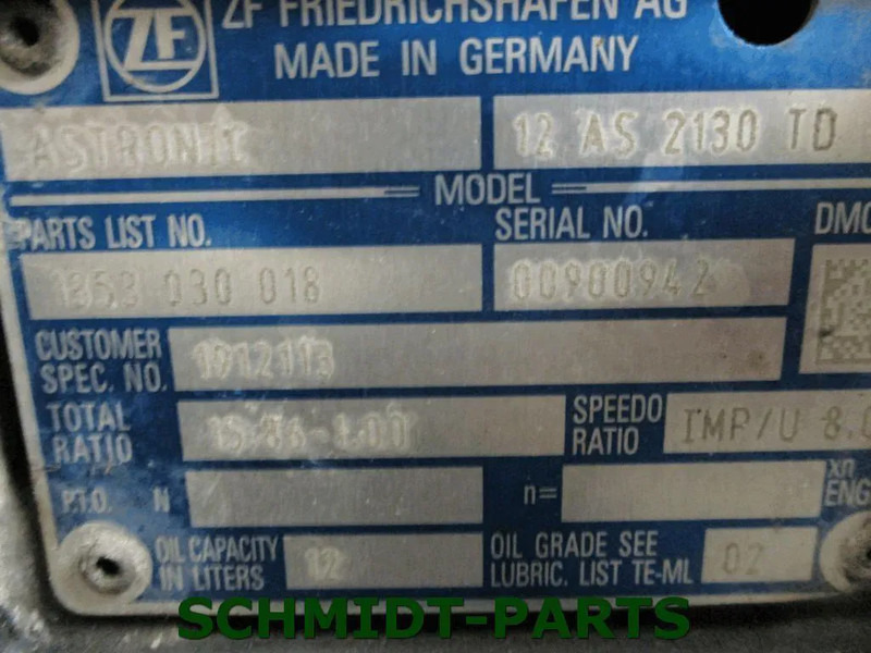 DAF 1912113 TRANSMISSIE 12 AS 2130 TD UITGEVOERD MET 3 D PTO EURO 6 CF XF - Versnellingsbak voor Vrachtwagen: afbeelding 2 DAF 1912113 TRANSMISSIE 12 AS 2130 TD UITGEVOERD MET 3 D PTO EURO 6 CF XF - Versnellingsbak voor Vrachtwagen: afbeelding 2