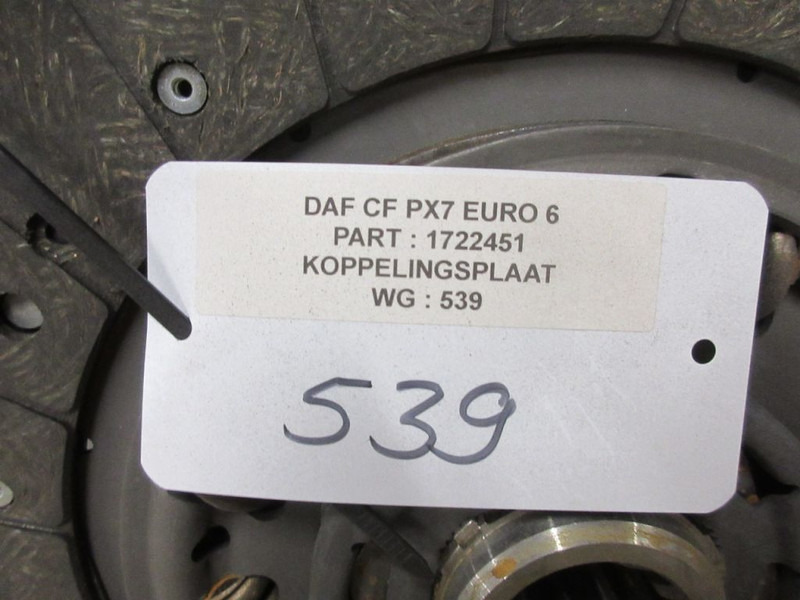 DAF CF PX7 1722451 KOPPELINGSPLAAT EURO 6 - Koppeling en onderdelen voor Vrachtwagen: afbeelding 3 DAF CF PX7 1722451 KOPPELINGSPLAAT EURO 6 - Koppeling en onderdelen voor Vrachtwagen: afbeelding 3