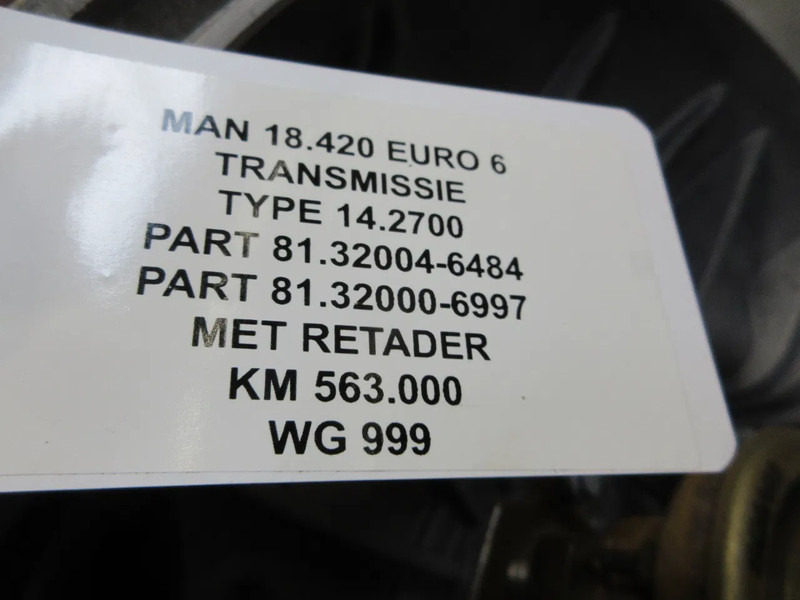 MAN 81.32004-6484 // 81.32000-6997 TIPMATIC 14.2700 NM MAN TGX TGS 18.460 MODEL 2020 - Versnellingsbak voor Vrachtwagen: afbeelding 5 MAN 81.32004-6484 // 81.32000-6997 TIPMATIC 14.2700 NM MAN TGX TGS 18.460 MODEL 2020 - Versnellingsbak voor Vrachtwagen: afbeelding 5