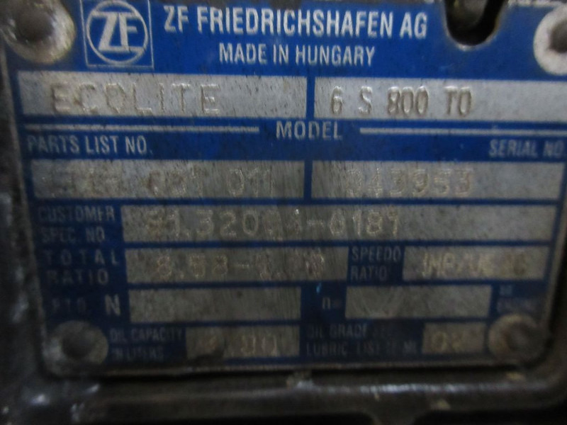 MAN TGL 81.32004-6181 TRANSMISSIE 6 S 800 TO EURO 5 - Versnellingsbak voor Vrachtwagen: afbeelding 5 MAN TGL 81.32004-6181 TRANSMISSIE 6 S 800 TO EURO 5 - Versnellingsbak voor Vrachtwagen: afbeelding 5