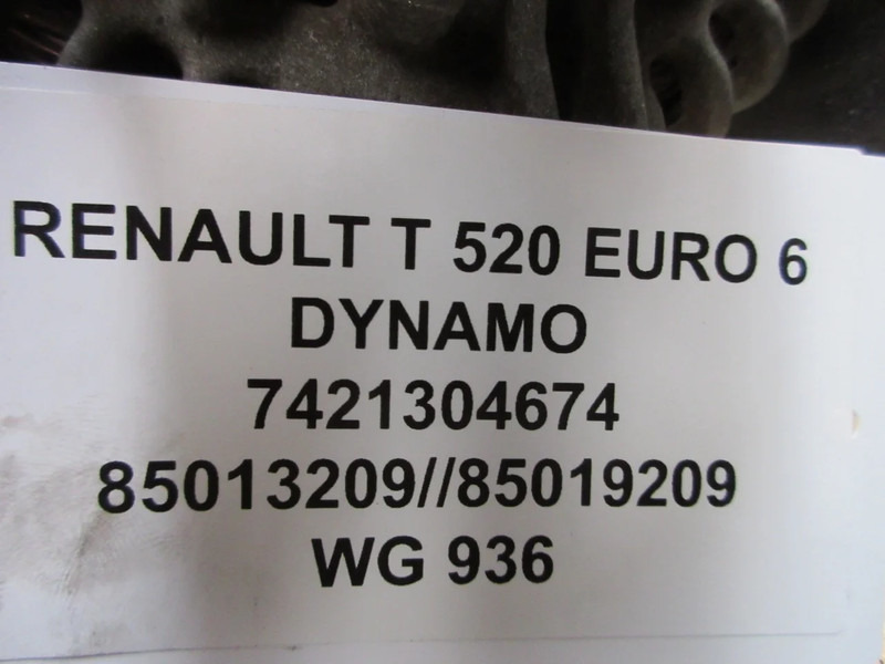 Renault 7421304674 // 7485013209 // 7485019209 DYNAMO RENAULT T 520 EURO 6 - Dynamo voor Vrachtwagen: afbeelding 5 Renault 7421304674 // 7485013209 // 7485019209 DYNAMO RENAULT T 520 EURO 6 - Dynamo voor Vrachtwagen: afbeelding 5