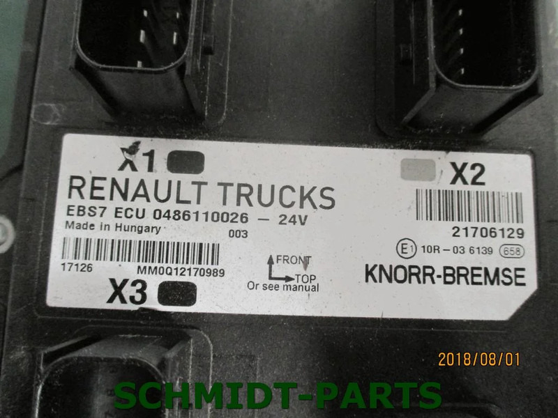 Renault 7421706129 7421924965 EBS7 ECU Regeleenheid RENAULT T 460 EURO 6 - Elektrisch systeem voor Vrachtwagen: afbeelding 5 Renault 7421706129 7421924965 EBS7 ECU Regeleenheid RENAULT T 460 EURO 6 - Elektrisch systeem voor Vrachtwagen: afbeelding 5