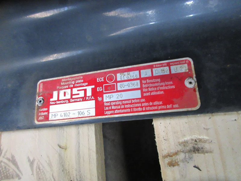 Jost D152 U 20 TYPE MP20 //55R D152 U 20 TYPE MP20 //55R MAN 18.560 TGX MODEL 2018 - Koppelschotel voor Vrachtwagen: afbeelding 5 Jost D152 U 20 TYPE MP20 //55R D152 U 20 TYPE MP20 //55R MAN 18.560 TGX MODEL 2018 - Koppelschotel voor Vrachtwagen: afbeelding 5