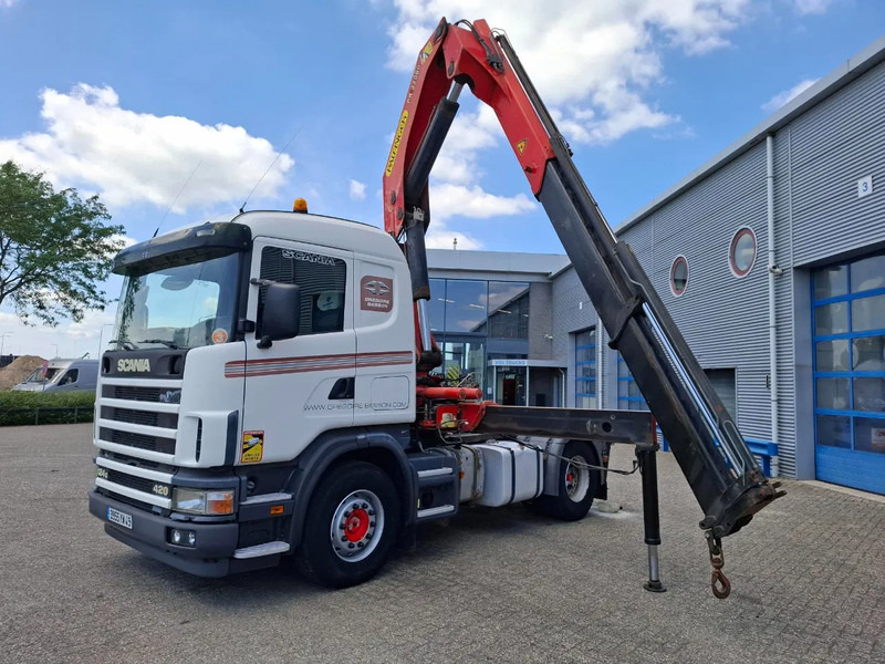 Scania 124G-420 / RETARDER / PALFINGER PK32080 / DOUBLE TANK / AIRCO / GOOD CONDITION / MANUAL / EURO-3 / 2004 - Kraanwagen: afbeelding 1 Scania 124G-420 / RETARDER / PALFINGER PK32080 / DOUBLE TANK / AIRCO / GOOD CONDITION / MANUAL / EURO-3 / 2004 - Kraanwagen: afbeelding 1