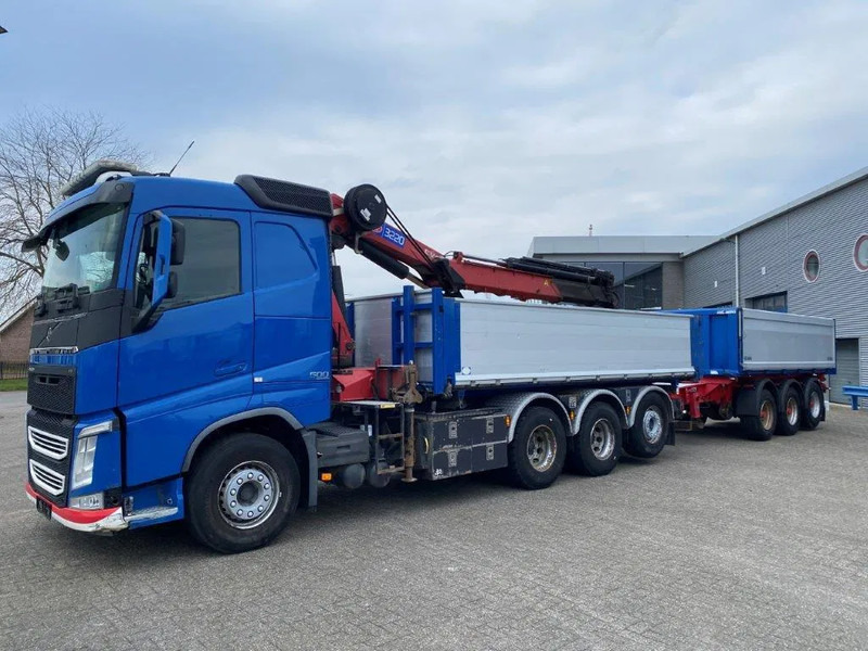 Kraanwagen Volvo FH4-500 / HMF 3220K-RC / REMOTE / ROTATOR / 3SIDE TIPPER / DYNAMIC STEERING / ONLY:302623 KM / AUTOMATIC / EURO-6 / 2017: afbeelding 11