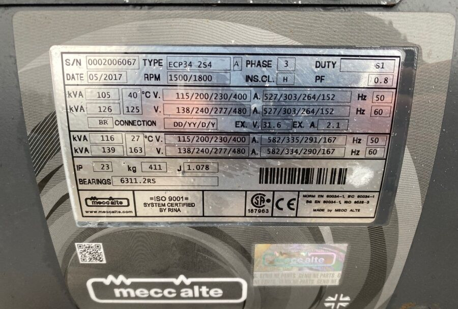 Diversen ECP34 2S4 - Iveco Engine,126kVA,New oils, filters, Mecc Alte ECP34 2S4 Diversen ECP34 2S4 - Iveco Engine,126kVA,New oils, filters, Mecc Alte ECP34 2S4 - Iveco Engine,126kVA,New oils, filters, Like New - Industrie generator: afbeelding 4 Diversen ECP34 2S4 - Iveco Engine,126kVA,New oils, filters, Mecc Alte ECP34 2S4 Diversen ECP34 2S4 - Iveco Engine,126kVA,New oils, filters, Mecc Alte ECP34 2S4 - Iveco Engine,126kVA,New oils, filters, Like New - Industrie generator: afbeelding 4