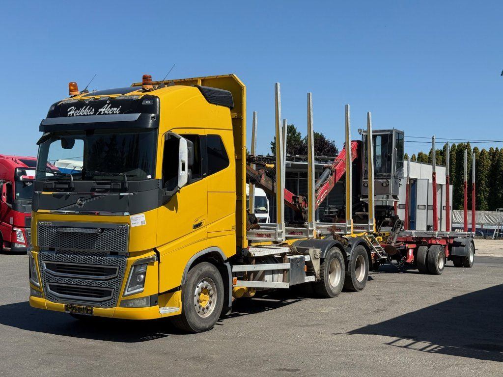 Volvo FH 16 750 6x4 + Fliegl - Houttransport, Kraanwagen: afbeelding 1 Volvo FH 16 750 6x4 + Fliegl - Houttransport, Kraanwagen: afbeelding 1