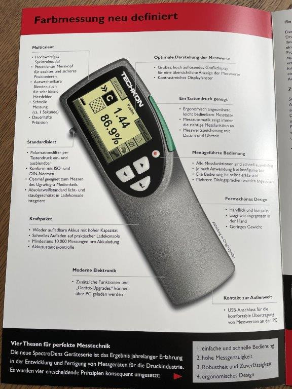 Compact spectral densitometer Techkon SpectroDens Premium - Drukmachine: afbeelding 3 Compact spectral densitometer Techkon SpectroDens Premium - Drukmachine: afbeelding 3