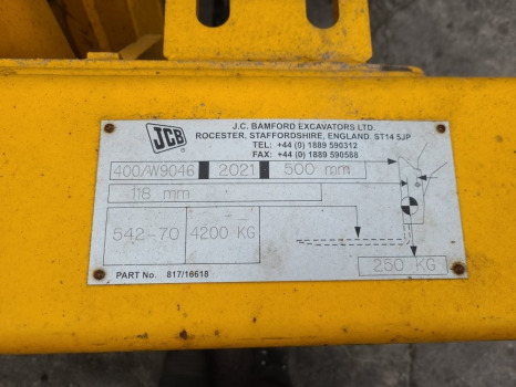 Jcb 542-70 Ag, 541-70, 536-70 Headstock Quick Hitch Plate 400/w9046 - Onderdelen voor Verreiker: afbeelding 2 Jcb 542-70 Ag, 541-70, 536-70 Headstock Quick Hitch Plate 400/w9046 - Onderdelen voor Verreiker: afbeelding 2