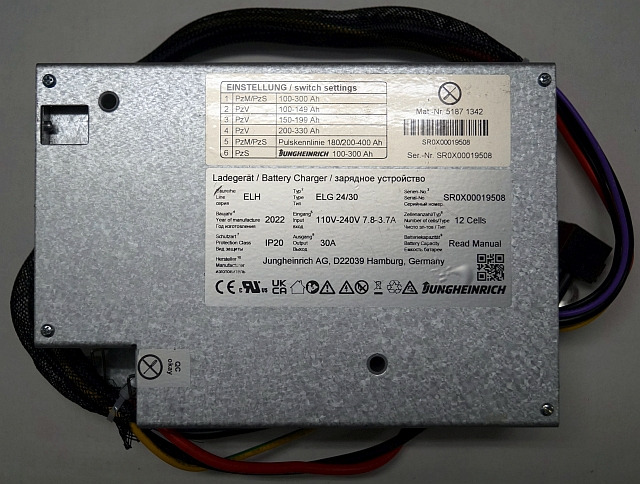 Jungheinrich 51871342 | build in charger 24V/30A 100-300Ah sn. SR0X00019508 - Elektrisch systeem voor Intern transport: afbeelding 1 Jungheinrich 51871342 | build in charger 24V/30A 100-300Ah sn. SR0X00019508 - Elektrisch systeem voor Intern transport: afbeelding 1