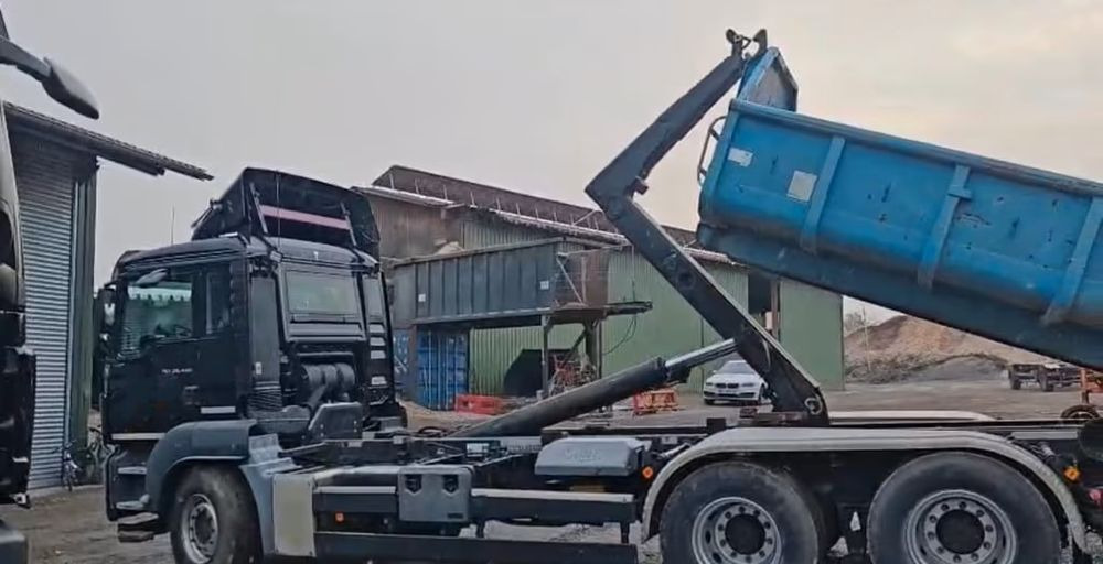 Haakarmsysteem vrachtwagen MAN TGS 26.440 6x4 – Meiller z systemem HDS (roll-off) + Kontener + Przyczepa – Euro 5: afbeelding 8