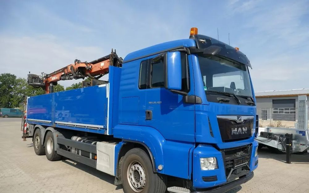 MAN TGS 26.460 – Platforma z żurawiem HDS tylnym do materiałów budowlanych / Retarder / 6x2 / Klima / Euro 6 - Kraanwagen, Vrachtwagen met open laadbak: afbeelding 1 MAN TGS 26.460 – Platforma z żurawiem HDS tylnym do materiałów budowlanych / Retarder / 6x2 / Klima / Euro 6 - Kraanwagen, Vrachtwagen met open laadbak: afbeelding 1