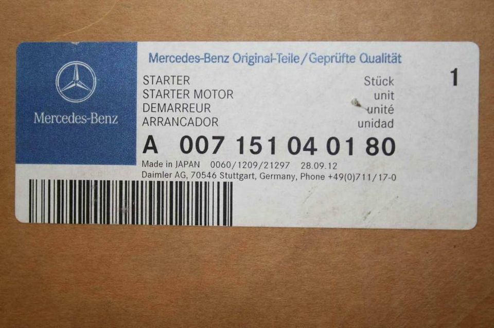 Mercedes Benz Starter 24 V A007151040180 - Starter: afbeelding 1 Mercedes Benz Starter 24 V A007151040180 - Starter: afbeelding 1
