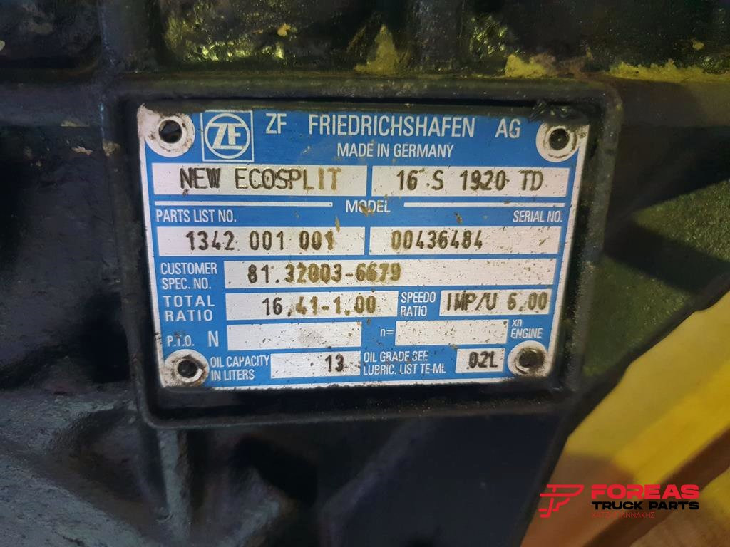 Versnellingsbak voor Vrachtwagen ZF NEW ECOSPLIT 16S 1920 TD FOR MAN TGA - WITH INTARDER: afbeelding 7