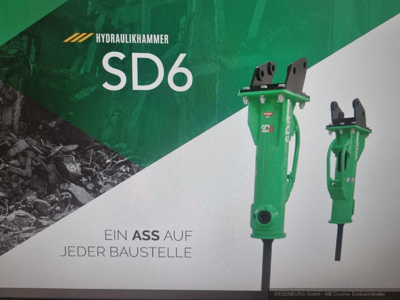 Montabert Hydraulikhammer SD6 Trägerklasse: 0,7 - 1,2 t - Hydraulische hamer voor Bouwmachine: afbeelding 1 Montabert Hydraulikhammer SD6 Trägerklasse: 0,7 - 1,2 t - Hydraulische hamer voor Bouwmachine: afbeelding 1