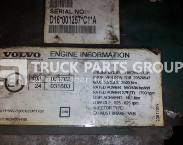 VOLVO FH16, D16C engine type engine control unit, 20520547, 20577131, control unit - ECU voor Vrachtwagen: afbeelding 2 VOLVO FH16, D16C engine type engine control unit, 20520547, 20577131, control unit - ECU voor Vrachtwagen: afbeelding 2