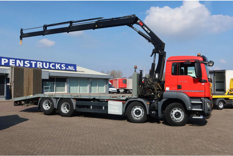 Vrachtwagen met open laadbak, Kraanwagen MAN TGS 35.360 8x2 Euro 6 Oprijwagen + Hiab 228 E 3 kraan.: afbeelding 16