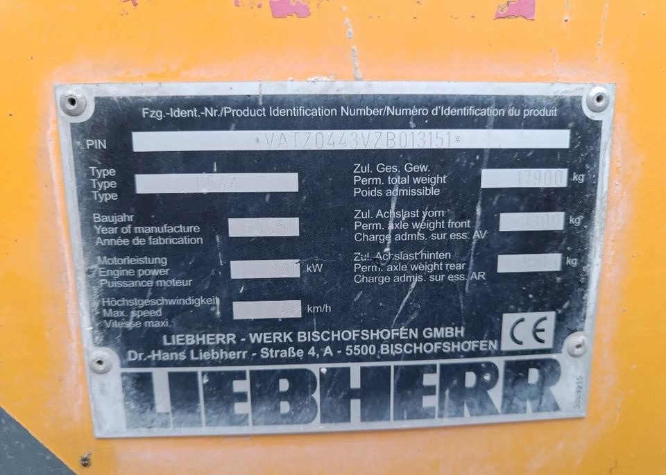Liebherr L544 2 plus 2 - Wiellader: afbeelding 3 Liebherr L544 2 plus 2 - Wiellader: afbeelding 3