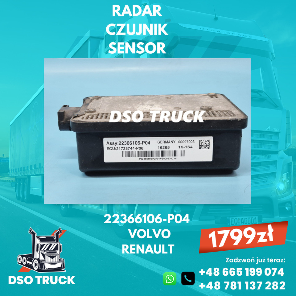 Radar Czujnik Sensor 22366106-P04 VOLVO FH RENAULT GAMA T RANGE - Onderdelen: afbeelding 1 Radar Czujnik Sensor 22366106-P04 VOLVO FH RENAULT GAMA T RANGE - Onderdelen: afbeelding 1