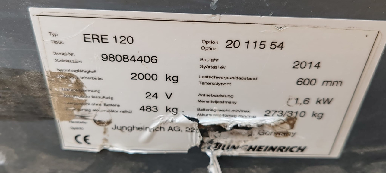 Jungheinrich ERE120 batt2020y - Palletwagen: afbeelding 5 Jungheinrich ERE120 batt2020y - Palletwagen: afbeelding 5