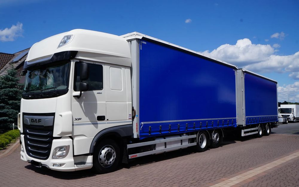 DAF XF 480 EURO 6 ZESTAW TANDEM PRZEJAZDOWY 120 M3 7,7 M + 7,7 M WECON - Schuifzeilen vrachtwagen: afbeelding 2 DAF XF 480 EURO 6 ZESTAW TANDEM PRZEJAZDOWY 120 M3 7,7 M + 7,7 M WECON - Schuifzeilen vrachtwagen: afbeelding 2