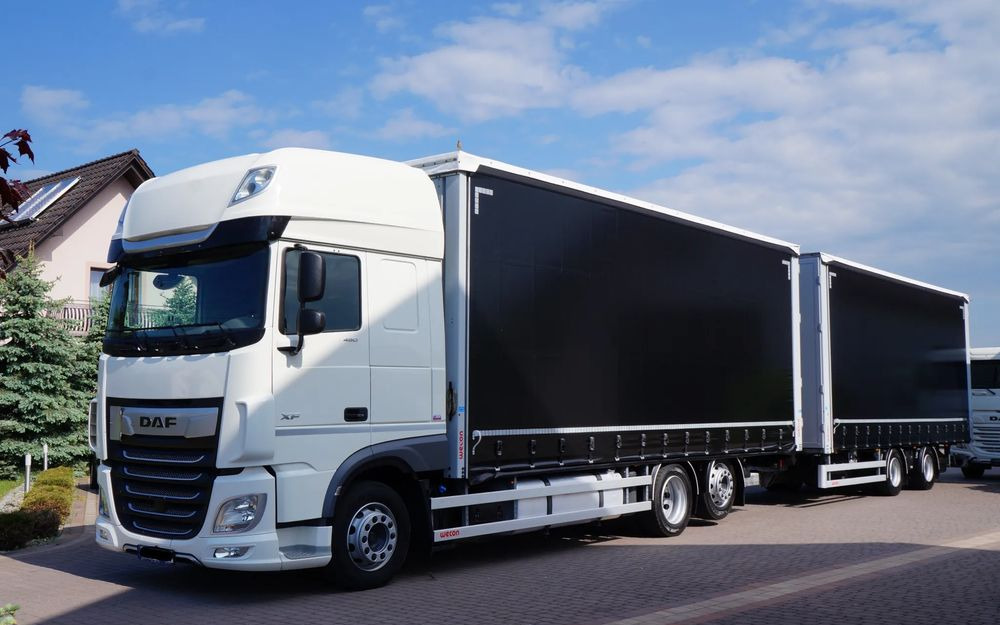 DAF XF 480 EURO 6 ZESTAW TANDEM PRZEJAZDOWY 120 M3 7,7 M + 7,7 M WECON - Schuifzeilen vrachtwagen: afbeelding 2 DAF XF 480 EURO 6 ZESTAW TANDEM PRZEJAZDOWY 120 M3 7,7 M + 7,7 M WECON - Schuifzeilen vrachtwagen: afbeelding 2