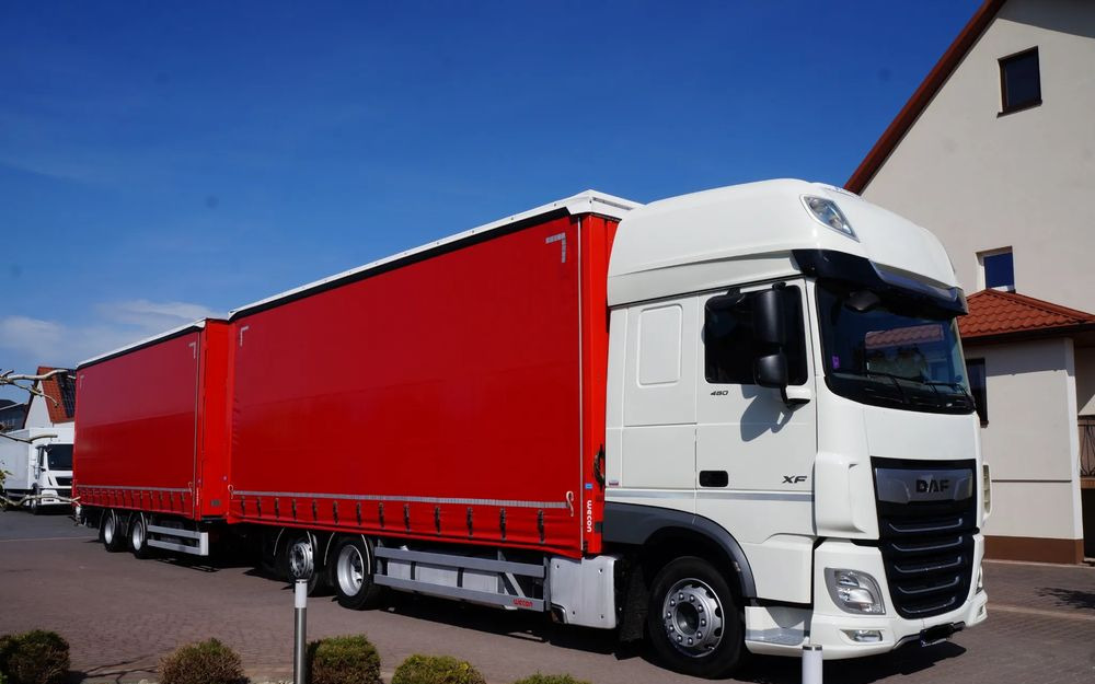 DAF XF 480 EURO 6 ZESTAW TANDEM PRZEJAZDOWY 120 M3 7,8 M + 7,8 M WECON - Schuifzeilen vrachtwagen: afbeelding 1 DAF XF 480 EURO 6 ZESTAW TANDEM PRZEJAZDOWY 120 M3 7,8 M + 7,8 M WECON - Schuifzeilen vrachtwagen: afbeelding 1