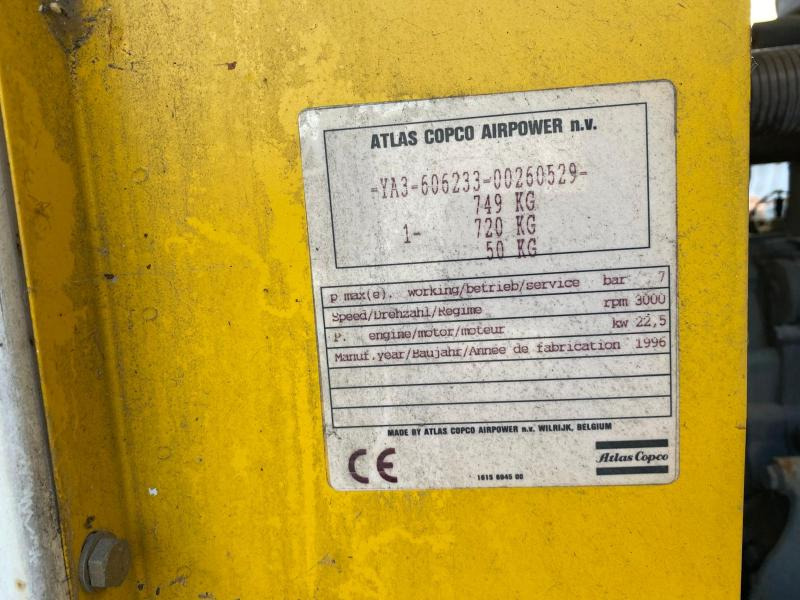 Luchtcompressor ATLAS COPCO XAS 56 Compresseur d'air sur roues: afbeelding 10
