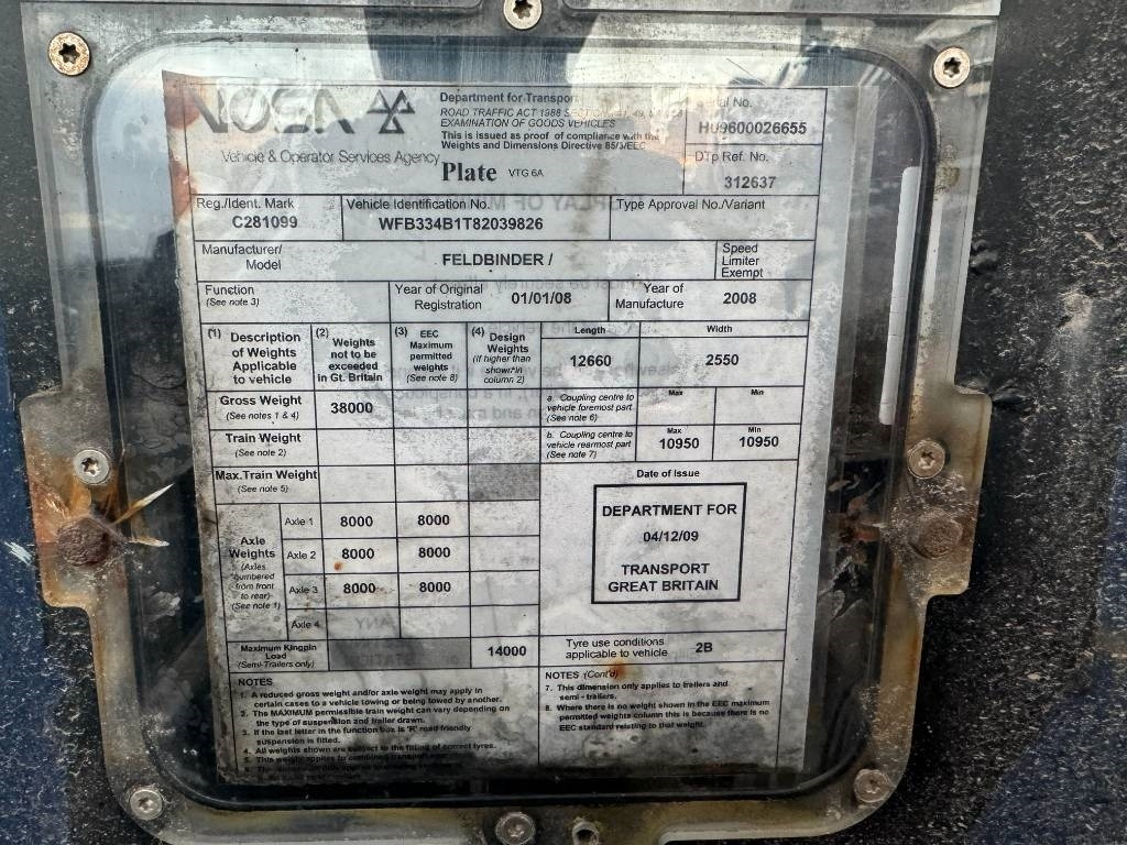Feldbinder 58 Cube Powder Tanker - Tankoplegger: afbeelding 2 Feldbinder 58 Cube Powder Tanker - Tankoplegger: afbeelding 2