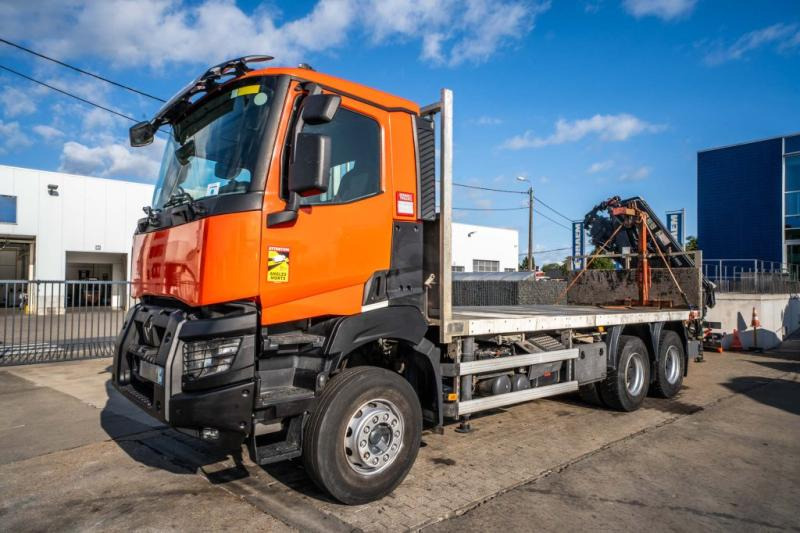 Renault K 380+HIAB 16T/m ( 4 Ext.) - Vrachtwagen met open laadbak, Kraanwagen: afbeelding 1 Renault K 380+HIAB 16T/m ( 4 Ext.) - Vrachtwagen met open laadbak, Kraanwagen: afbeelding 1