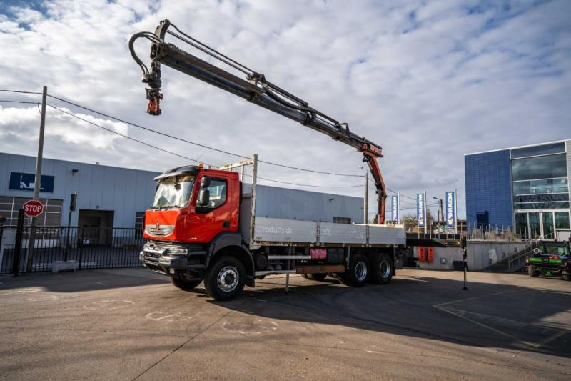 Renault KERAX 380 DXI-6X4+PK 18 T/M-4xHYDR. - Vrachtwagen met open laadbak, Kraanwagen: afbeelding 1 Renault KERAX 380 DXI-6X4+PK 18 T/M-4xHYDR. - Vrachtwagen met open laadbak, Kraanwagen: afbeelding 1