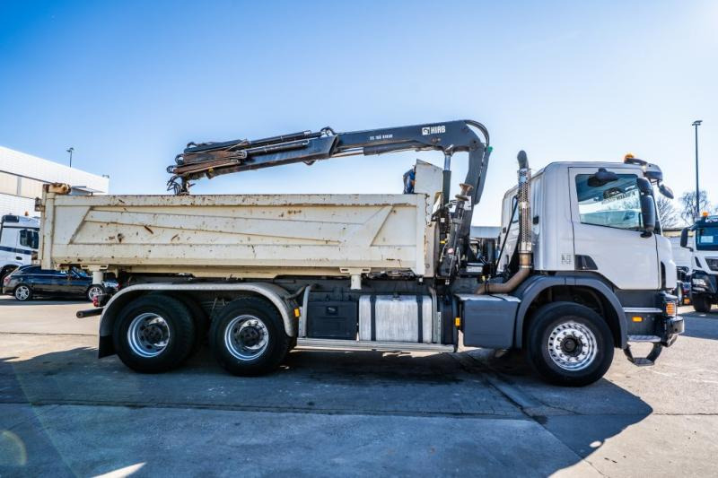 Kipper vrachtwagen, Kraanwagen Scania P 400 // BIBENNE // GRUE HIAB 16 t/m // RETARDER: afbeelding 6