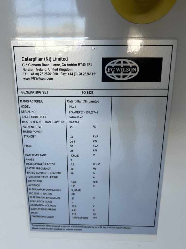 Nieuw Industrie generator FG Wilson P33-3 - 33 kVA Genset - DPX-16003: afbeelding 7