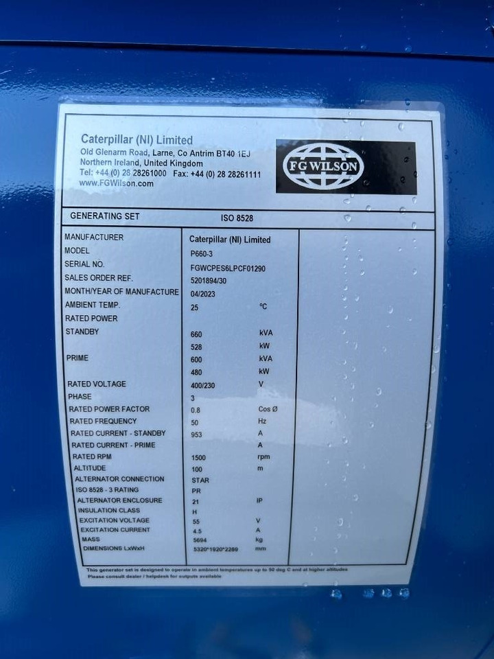 FG Wilson P660-3 - 660 kVA Genset - DPX-16022 - Industrie generator: afbeelding 4 FG Wilson P660-3 - 660 kVA Genset - DPX-16022 - Industrie generator: afbeelding 4