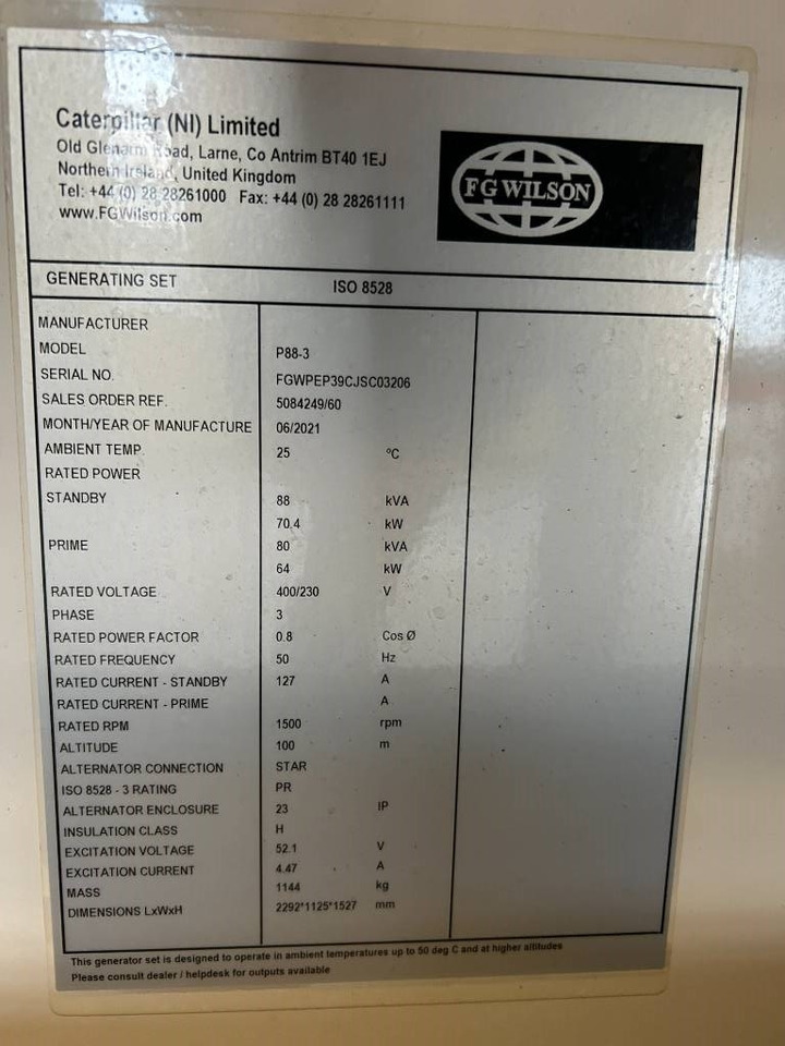 Industrie generator FG Wilson P88-3 - Alternator broken - Genset - DPX-12653: afbeelding 8