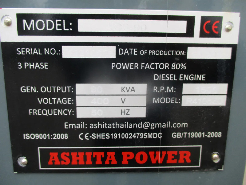 Nieuw Industrie generator Ashita AG3-90 , New Diesel generator , 90 KVA, 3 Phase: afbeelding 14