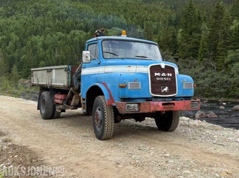 1973 Kranbil - MAN 8.168 HA, 4x4, Plan med tipp - Kraanwagen: afbeelding 2 1973 Kranbil - MAN 8.168 HA, 4x4, Plan med tipp - Kraanwagen: afbeelding 2