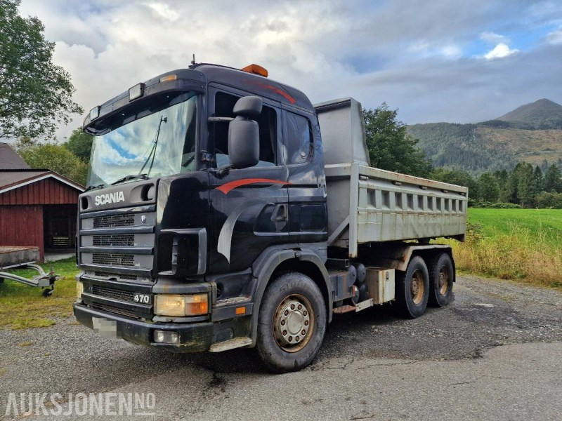 2002 Scania R124 kombibil tippkasse + svingskive - Kipper vrachtwagen: afbeelding 1 2002 Scania R124 kombibil tippkasse + svingskive - Kipper vrachtwagen: afbeelding 1