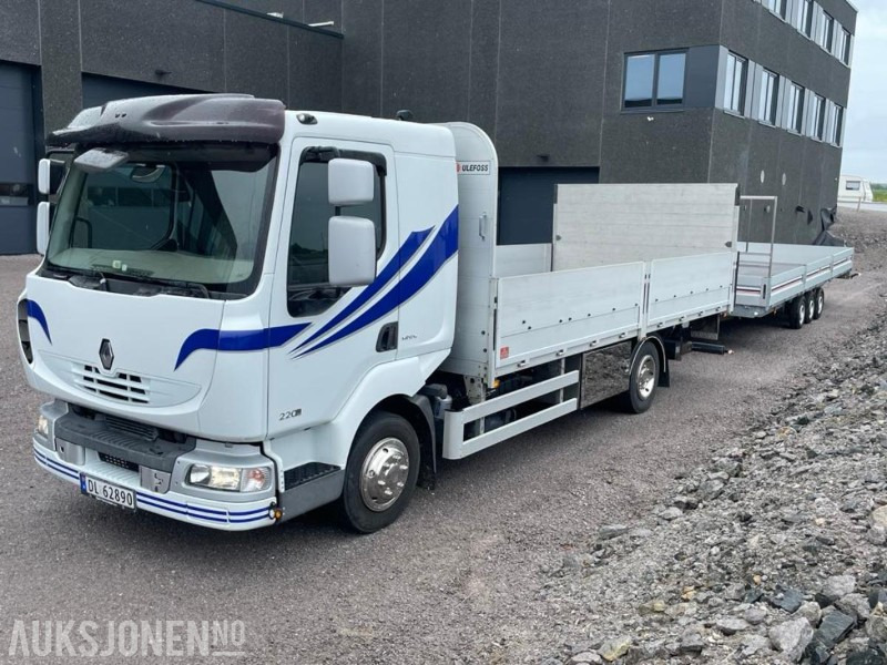 2007 RENAULT MIDLUM LASTEBIL - PLANBIL MED LIFT. KUN 95544 KM! - Vrachtwagen met open laadbak: afbeelding 1 2007 RENAULT MIDLUM LASTEBIL - PLANBIL MED LIFT. KUN 95544 KM! - Vrachtwagen met open laadbak: afbeelding 1