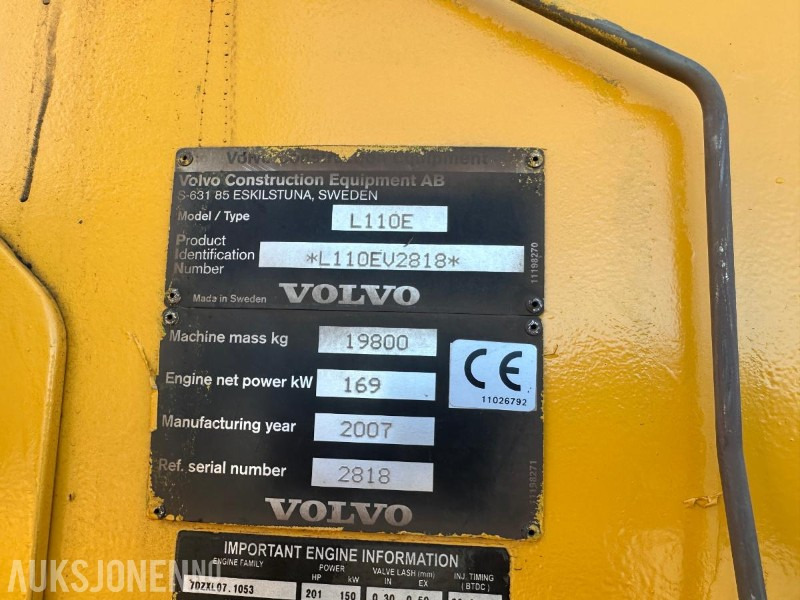 2007 Volvo L110E HJULLASTER - 11000 Timer - Wiellader: afbeelding 4 2007 Volvo L110E HJULLASTER - 11000 Timer - Wiellader: afbeelding 4