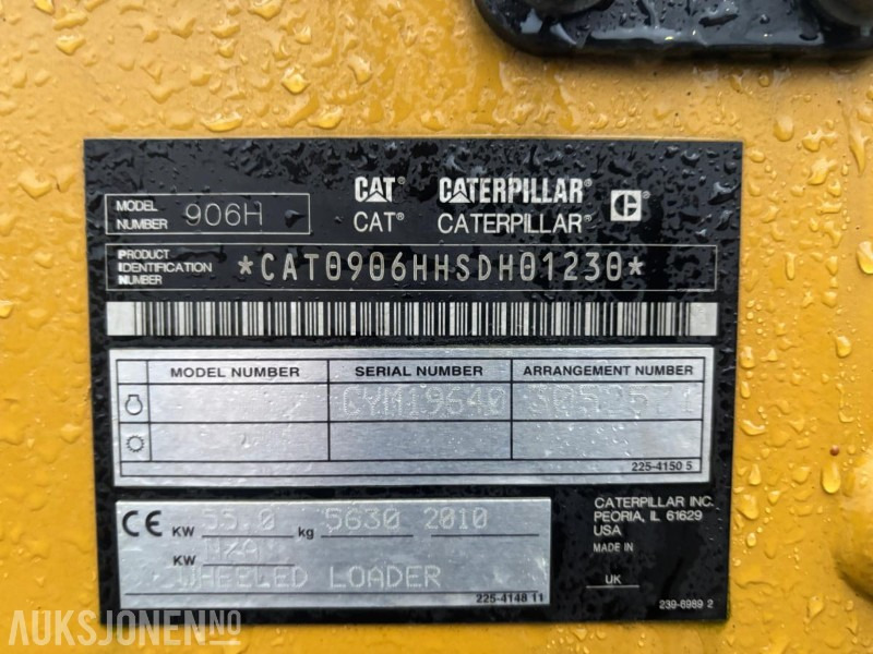 Wiellader 2010 CAT 906H HJULLASTER. 1596TIMER. SKUFFE. TELLEFSDAL VPL PLOG. HOLMS FEIEKOST. CAT PALLEGAFFLER: afbeelding 46 Wiellader 2010 CAT 906H HJULLASTER. 1596TIMER. SKUFFE. TELLEFSDAL VPL PLOG. HOLMS FEIEKOST. CAT PALLEGAFFLER: afbeelding 46