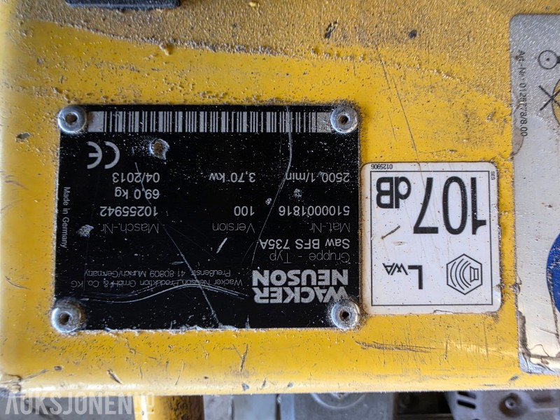 2013 Wacker Neuson Saw BFS 735A asfalt skjærer - Bouwmaterieel: afbeelding 4 2013 Wacker Neuson Saw BFS 735A asfalt skjærer - Bouwmaterieel: afbeelding 4